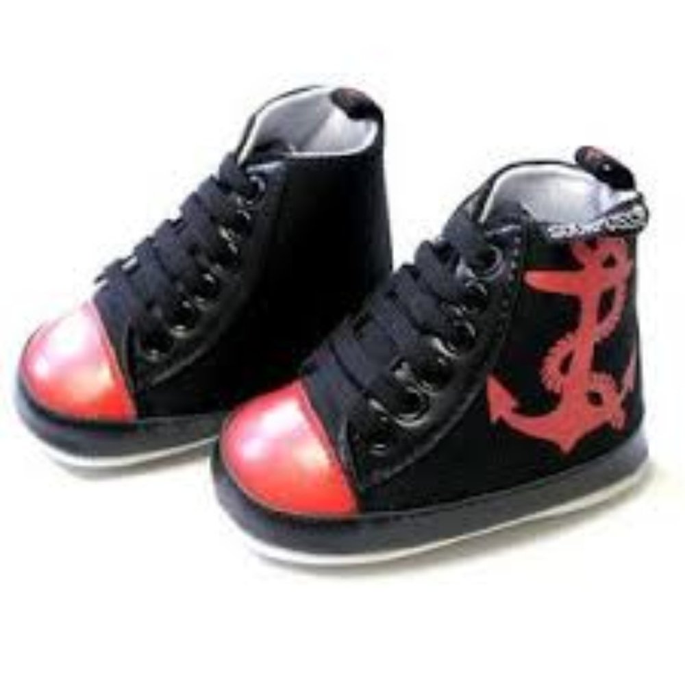 Rockabilly Tattoo Flash-Art Anchor Infant Shoes